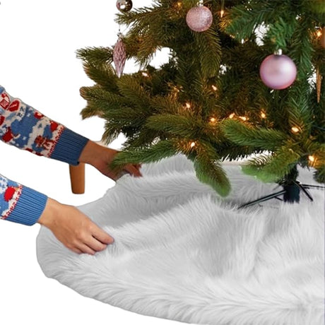 Faux Fur Christmas Tree Skirt 60 Inch