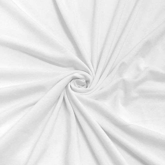 White Rayon Spandex Jersey Knit Fabric 60" Wide