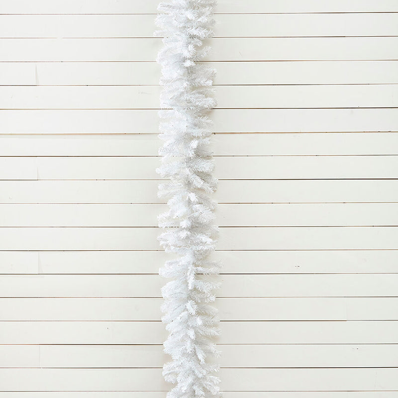 White Crystal Spruce Garland 9 Ft Winter Holiday Snow Decor