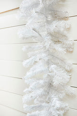 9' x 12" White Crystal Spruce Garland