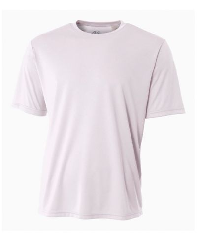 A4 NB3142 Youth Cooling Performance Crew Micro Poly Interlock Fabric - White, 44+ UPF, Moisture Wicking, Stain Release (1 Piece)