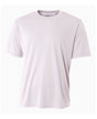 A4 NB3142 Youth Cooling Performance Crew Micro Poly Interlock Fabric - White, 44+ UPF, Moisture Wicking, Stain Release (1 Piece)