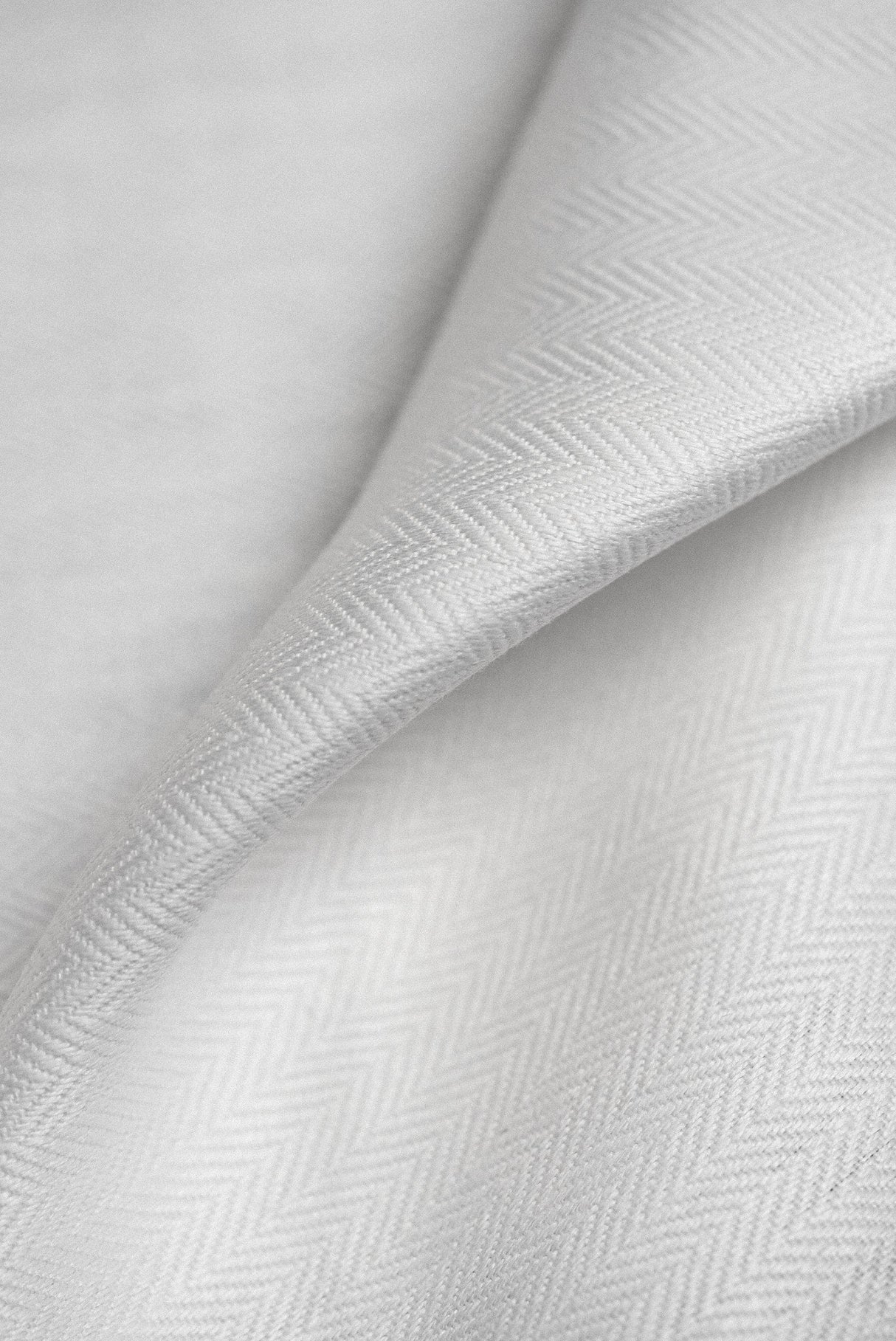 Linen Herringbone Fabric White