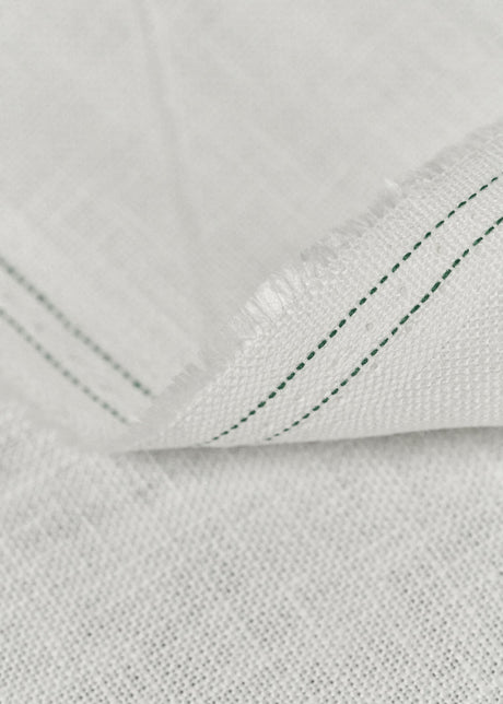 1 Yard Snow White Pure Linen Fabric 7 oz Flat Weave 58 Inches Wide