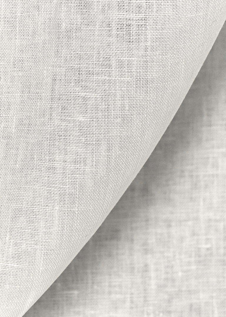 1 Yard Snow White Pure Linen Fabric 7 oz Flat Weave 58 Inches Wide