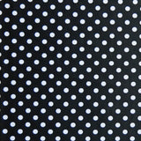 Swim Knit Poly Spandex White Polka Dots on Black