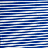 Swim Knit Nylon Spandex Cobalt Blue and White 1/4" Stripe