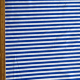 Swim Knit Nylon Spandex Cobalt Blue and White 1/4" Stripe