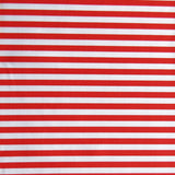 Swim Knit Nylon Spandex Ladybug and White 1/4" Stripe