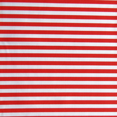 Swim Knit Nylon Spandex Ladybug and White 1/4" Stripe