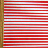 Swim Knit Nylon Spandex Ladybug and White 1/4" Stripe