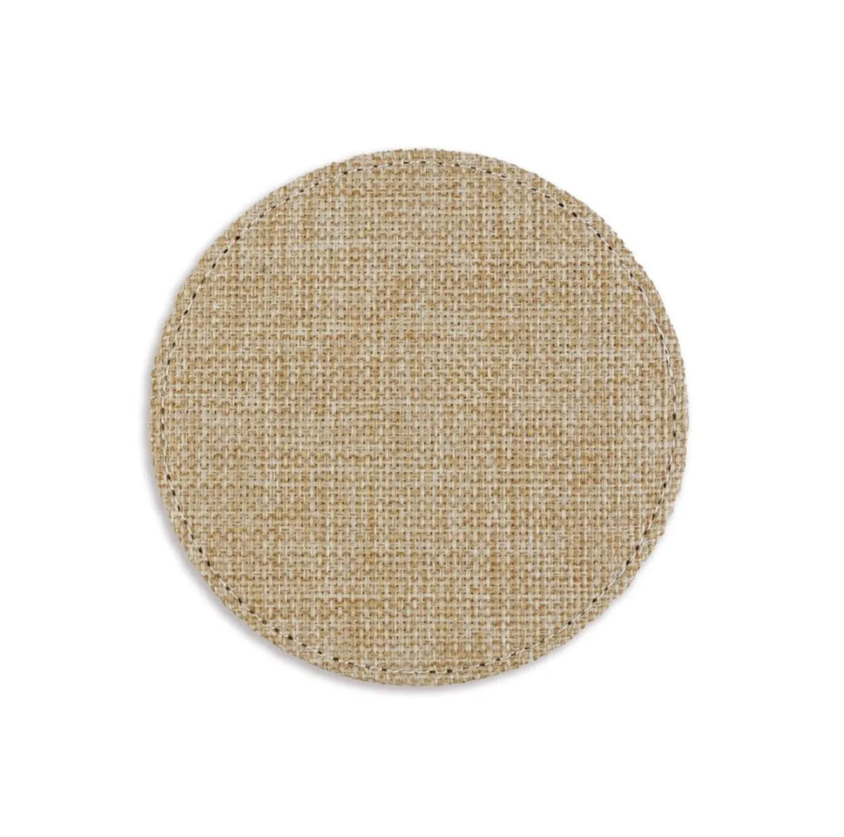 Coaster Linen Round - Tan (Single - 4")
