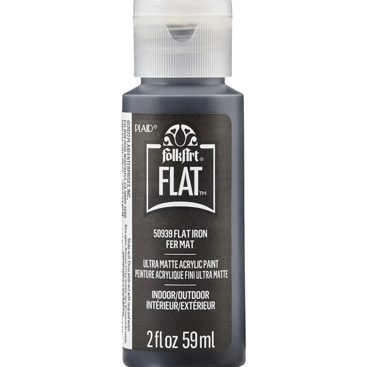 FolkArt Flat Ultra Matte Acrylic Paint - Flat Iron (2 oz Bottle)