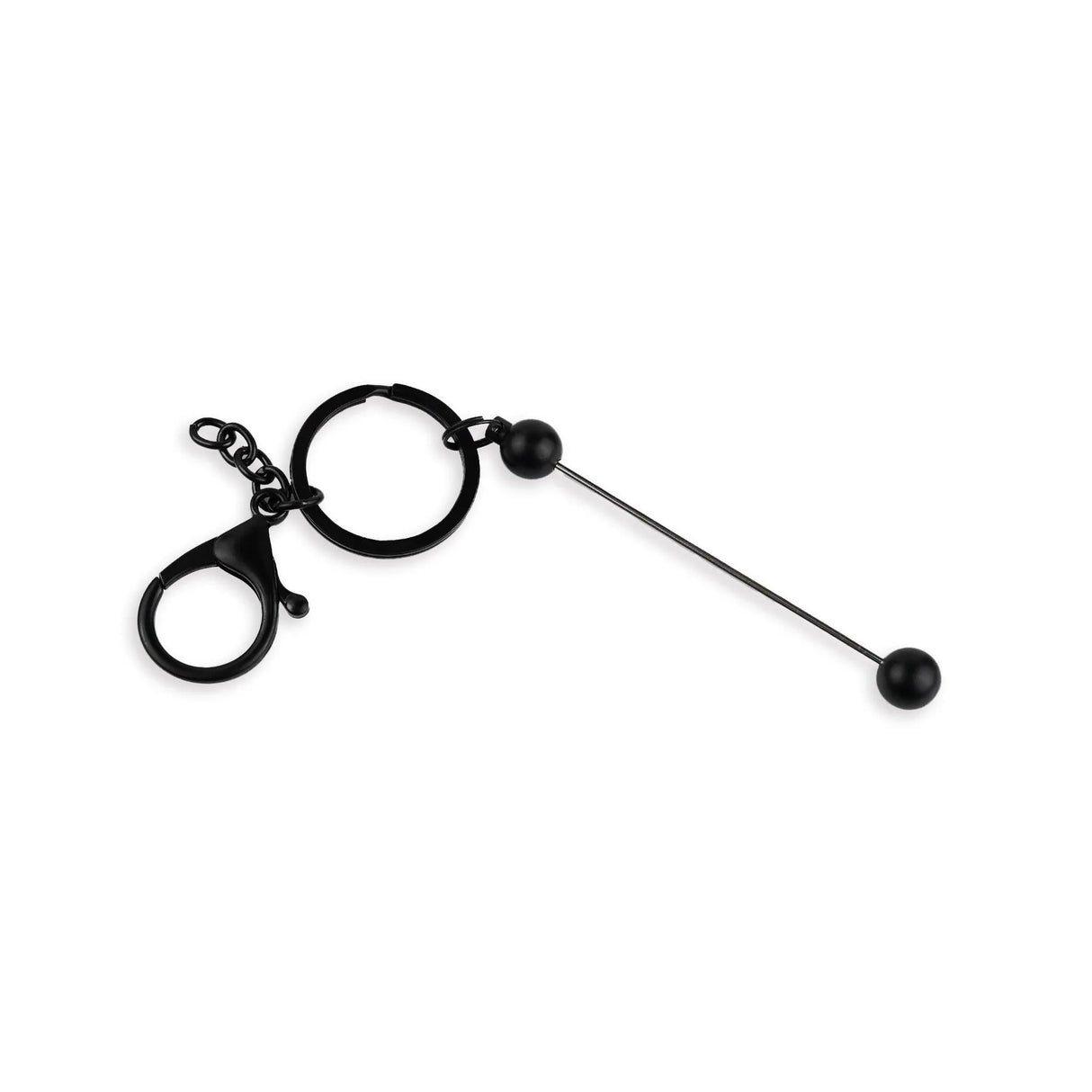 Keychain Bead-Able with Lobster Claw - Black Matte