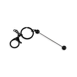 Keychain Bead-Able with Lobster Claw - Black Matte