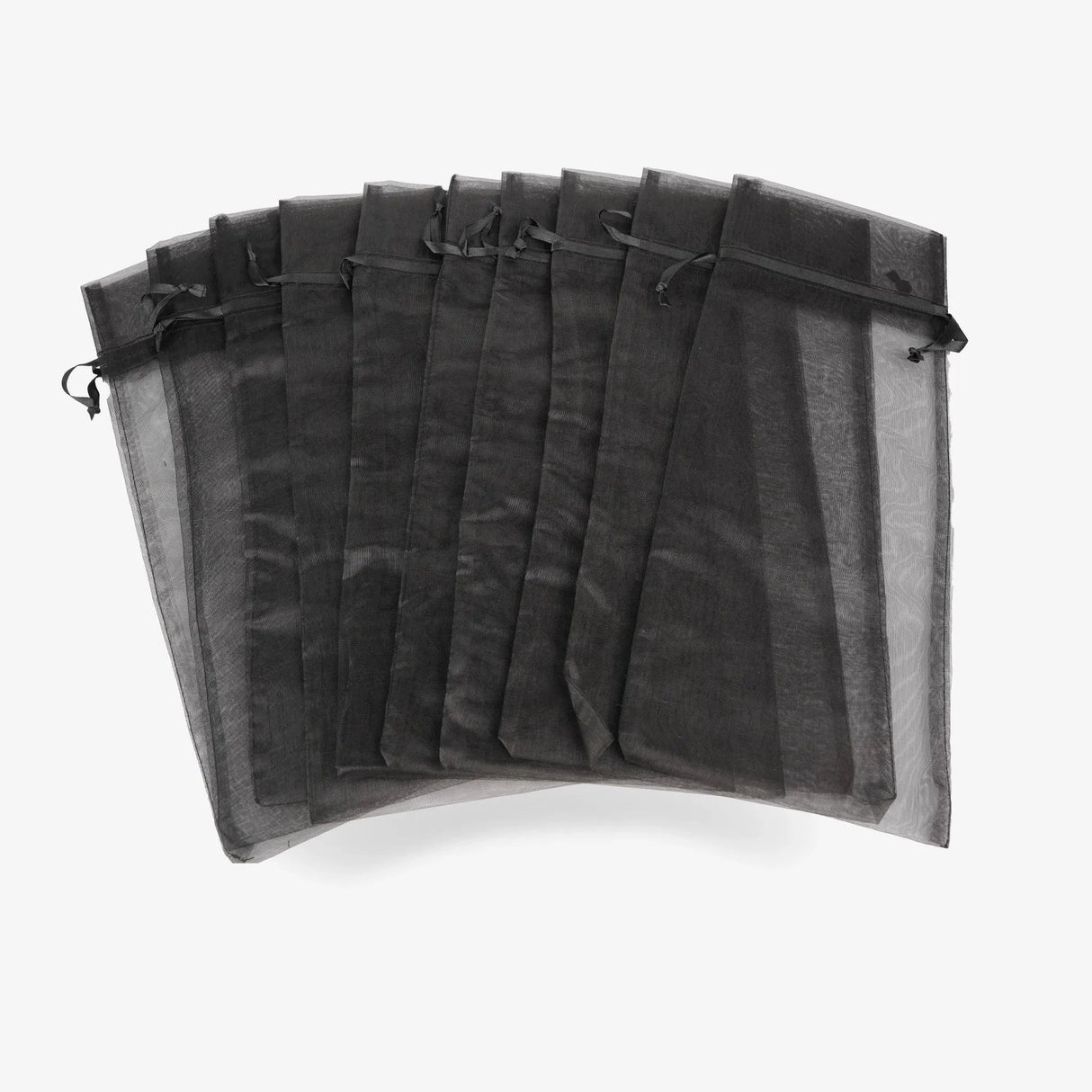 Organza Bags - Black (10 bags - 6" x 14")