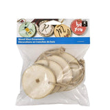 Bark Wood Slice Ornaments  (4 Set - 2.25" to 2.75")