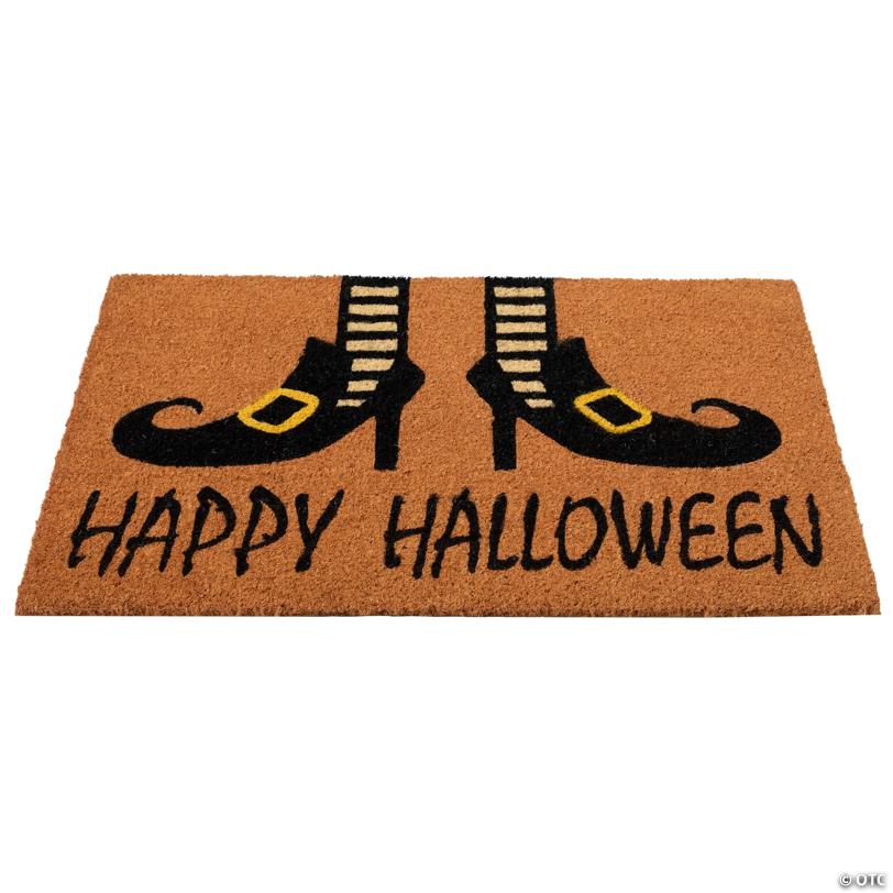 Wicked Witch Shoes "Happy Halloween" Coir Doormat 18" x 30"