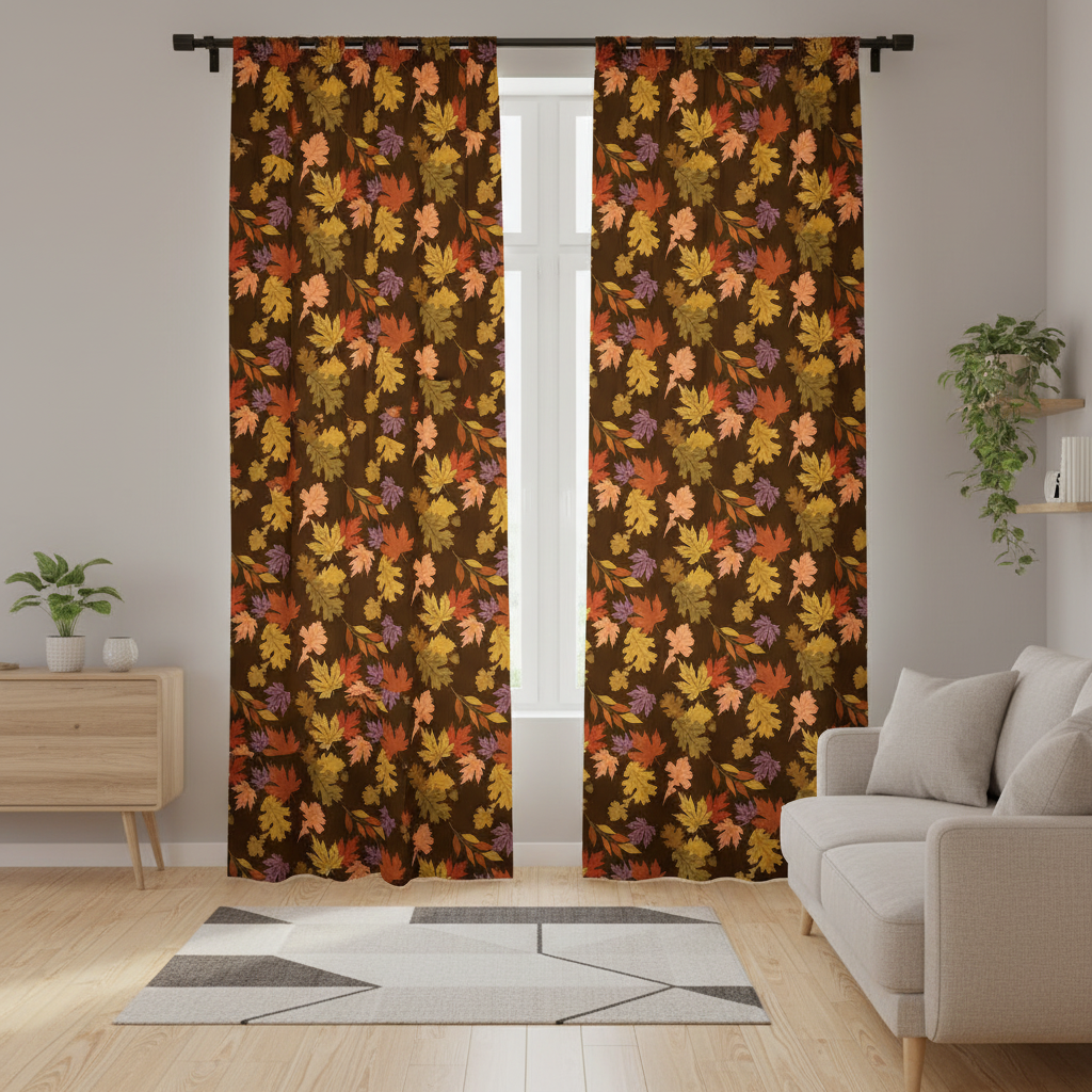 Wide Quilt Backing The Awe of Autumn Leaves Brown Riley Blake