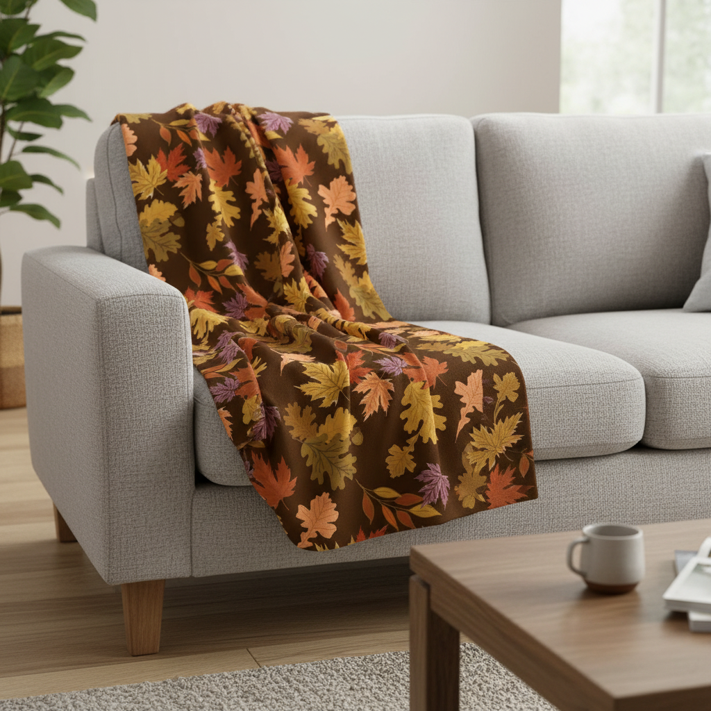 Wide Quilt Backing The Awe of Autumn Leaves Brown Riley Blake