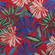 Mesh Fabric Wild Foliage on Red