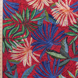 Mesh Fabric Wild Foliage on Red