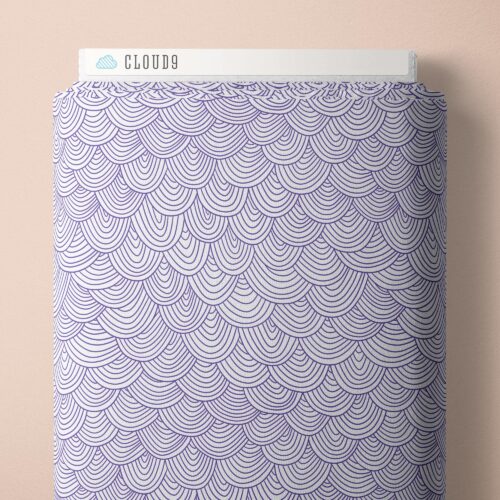 Organic Cotton Quilting Fabric Wildest Dreams Lilac Scallop 44/45"