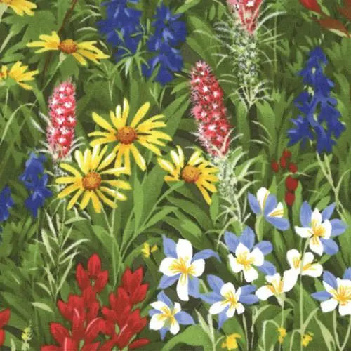 Cotton Print Wildflowers Basics Summer Wildflower Field Multi 44/45 Fabric Per Yard