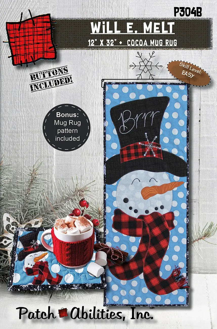 Beginner Snowman Wall Hanging Pattern with Buttons