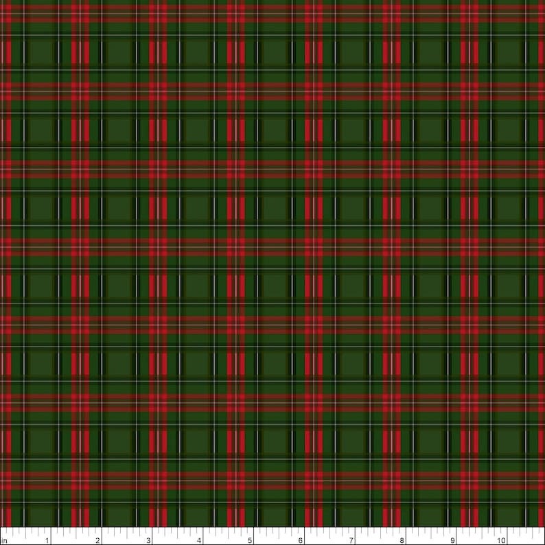 Quilting Cotton Tartan Holiday Plaid Green Christmas Wilmington Prints