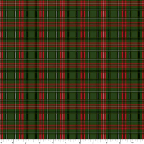Quilting Cotton Tartan Holiday Plaid Green Christmas Wilmington Prints