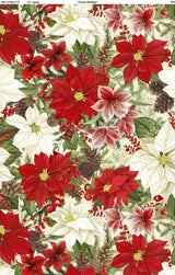 Quilting Cotton Tartan Holiday Poinsettias Cream Wilmington Prints