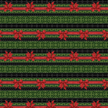 Quilting Cotton Festive Forest Green Ticking Stripe Wilmington Prints