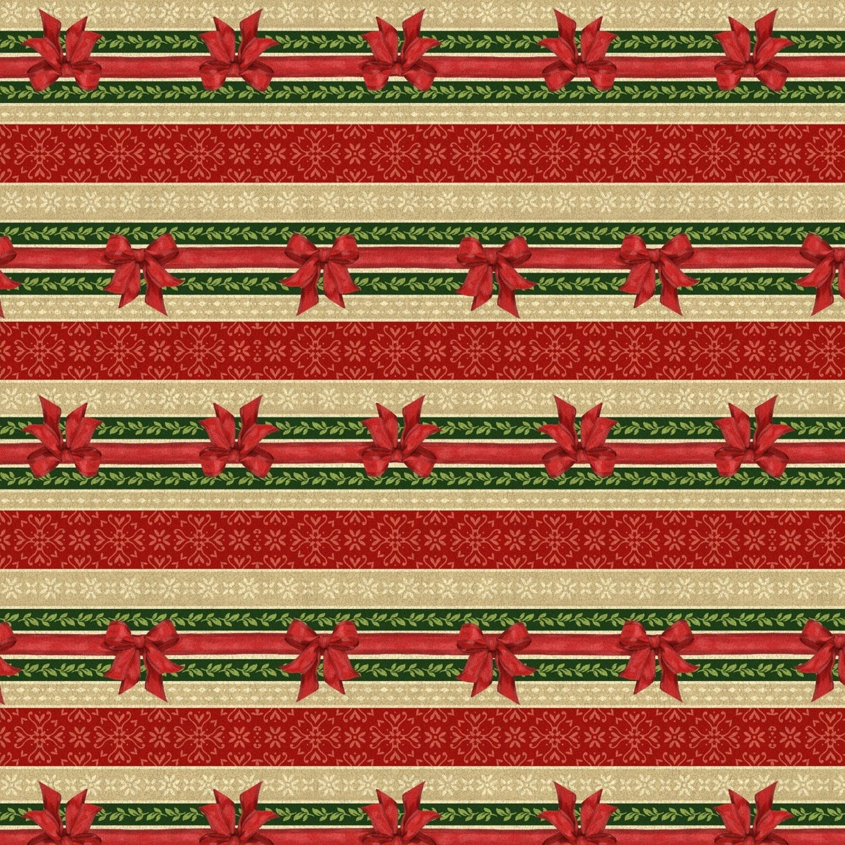 Quilting Cotton Festive Forest Red Ticking Stripe Wilmington Prints