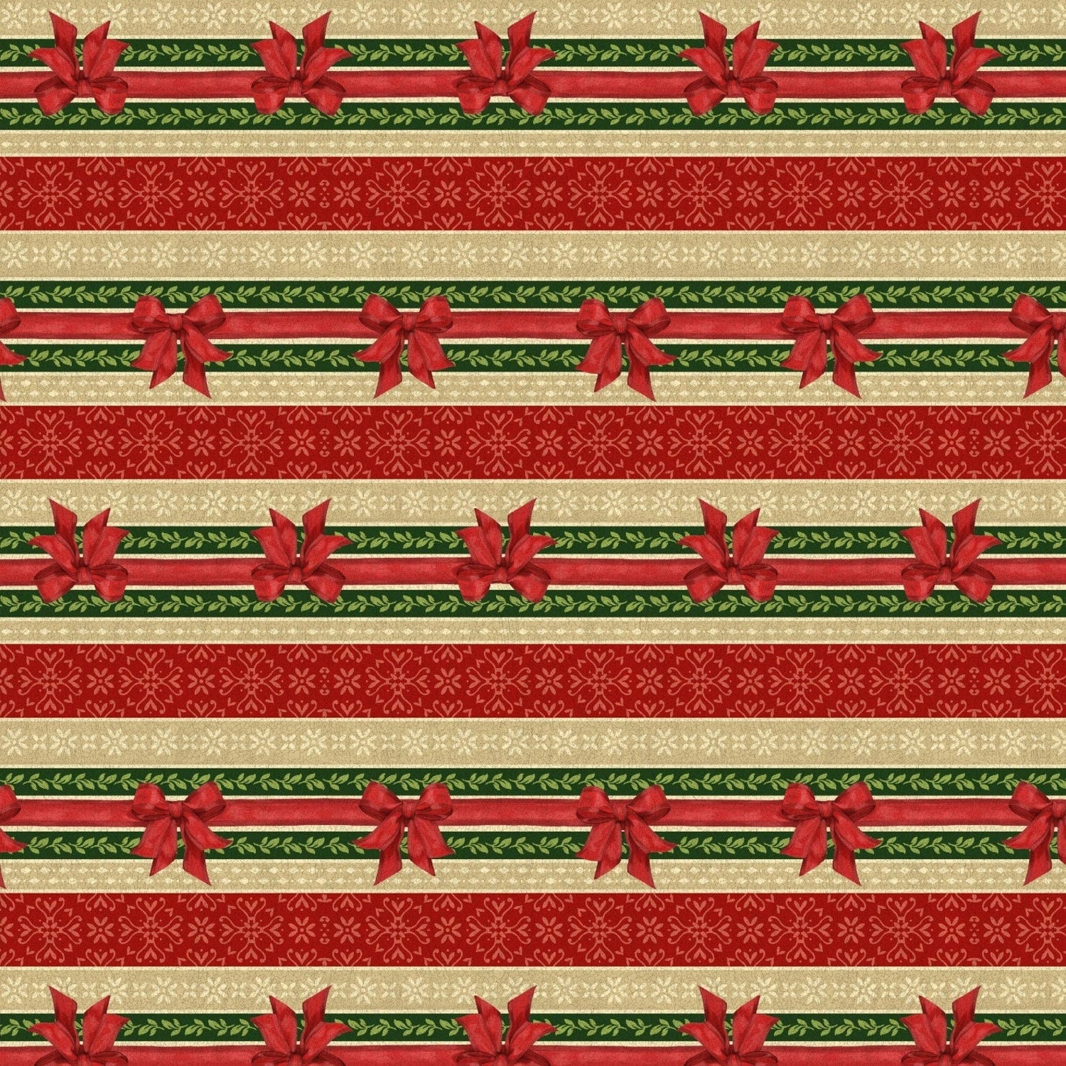 Quilting Cotton Festive Forest Red Ticking Stripe Wilmington Prints