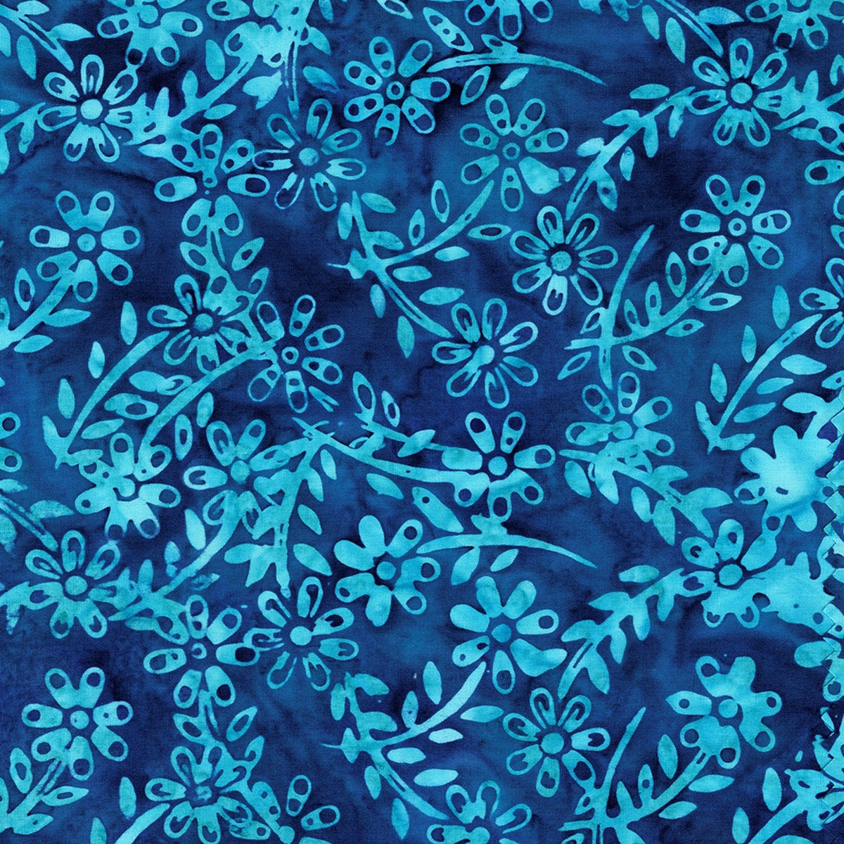 Batik Cotton Windham Anthology Batiks by Jacqueline de Jonge Blue Emerald Tiger Floral Navy 100% Cotton
