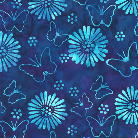 Batik Cotton Vibrance Batiks Butterflies Twilight Windham
