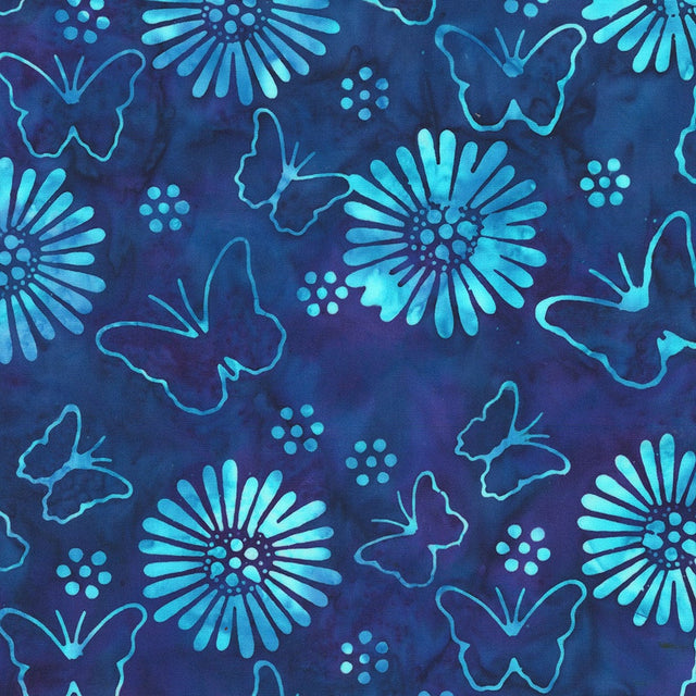 Batik Cotton Vibrance Batiks Butterflies Twilight Windham