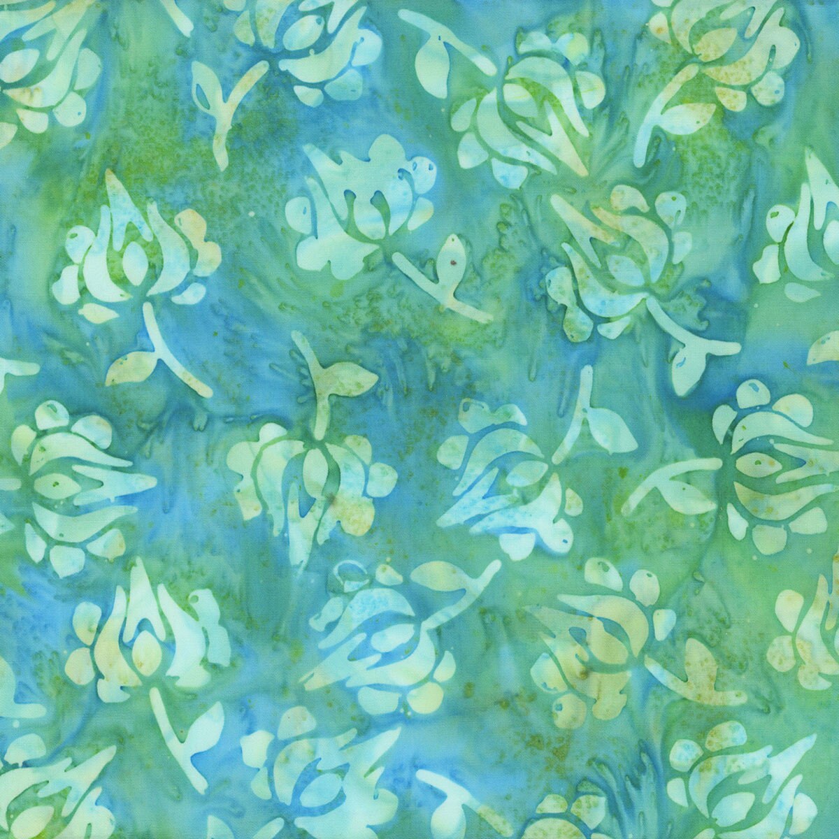 Batik Cotton Vibrance Anthology Batiks Tulips Evergreen Windham