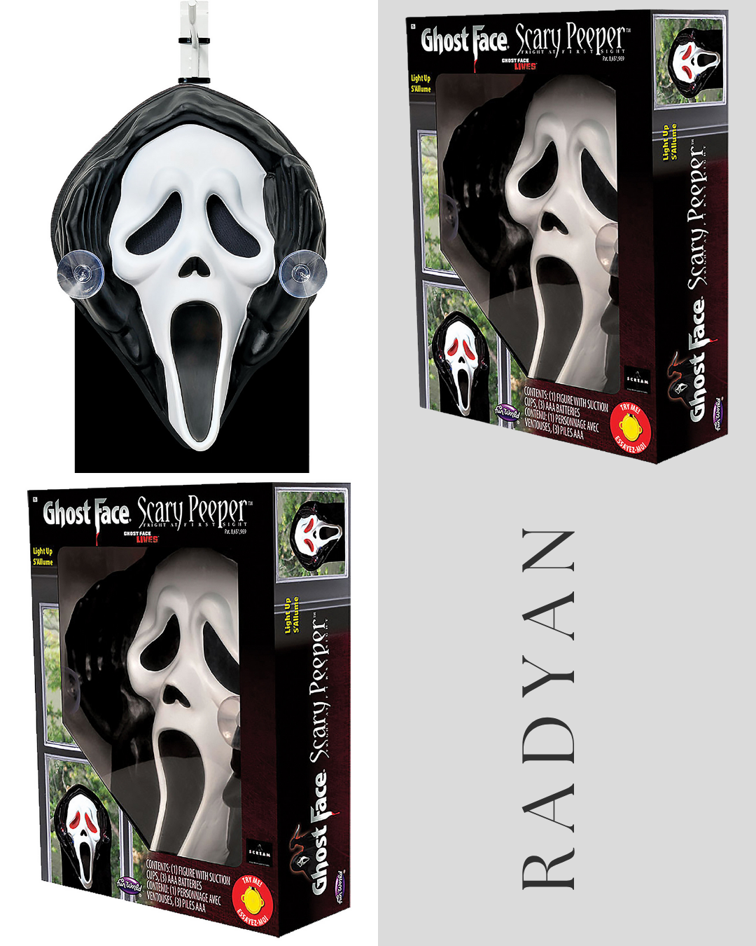 Window Peeper Light-Up Ghost Face Halloween Decoration