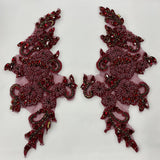 Embroidered Rhinestone Floral Applique