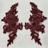 Embroidered Rhinestone Floral Applique