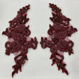 Rhinestone Lace Applique Pair 100% Polyester