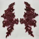Rhinestone Lace Applique Pair 100% Polyester