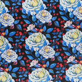 Poly Spandex Brushed Jersey Knit Fabric Winterberry Floral