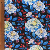 Poly Spandex Brushed Jersey Knit Fabric Winterberry Floral
