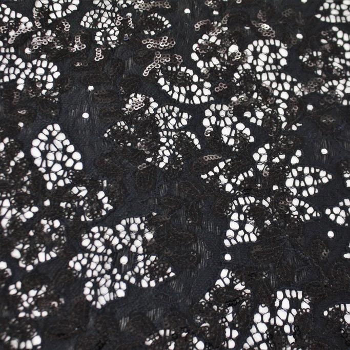 Stretch Lace Sequin Floral Fabric