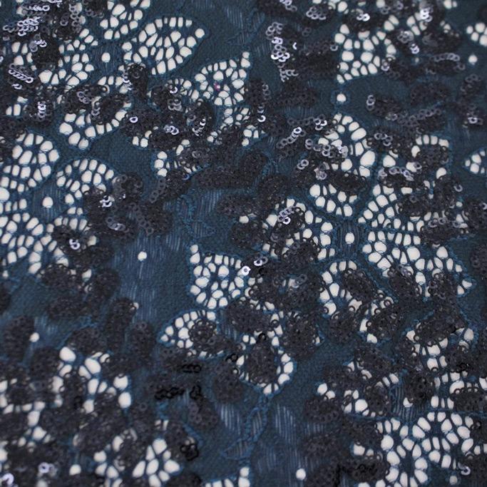 Stretch Lace Sequin Floral Fabric