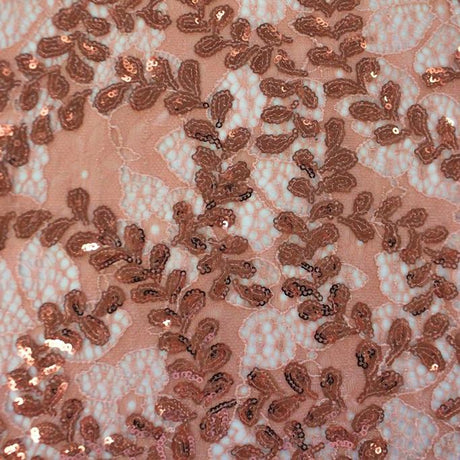Wisteria Stretch Lace Sequin Fabric - 2-Way Stretch Embroidered Sequin Lace, 58/60" Cut Width, 50" Usable Width (1 Yard)