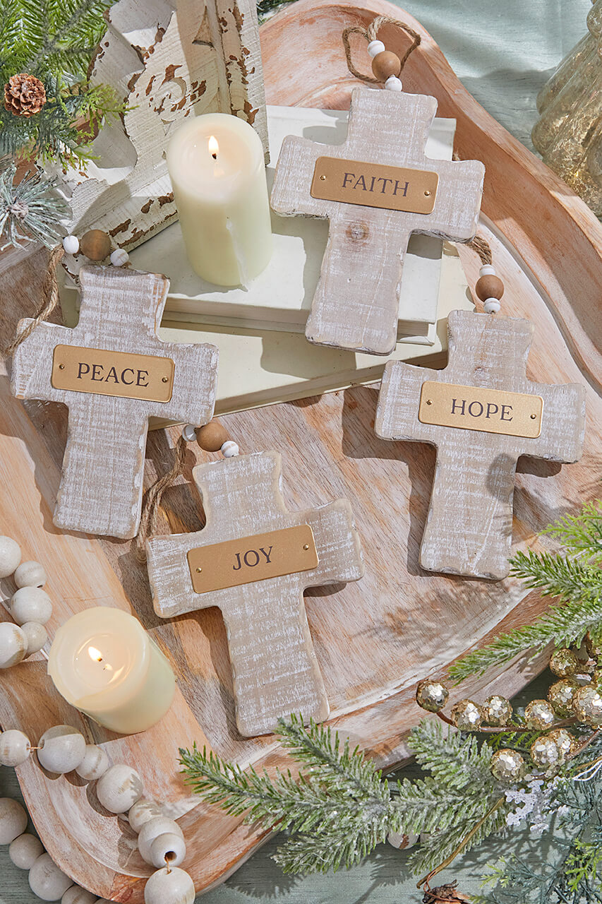 6" Wooden Cross Ornament